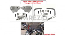 Fit For Royal Enfield Bear 650 Transparent White Hand Guard Kit - SPAREZO